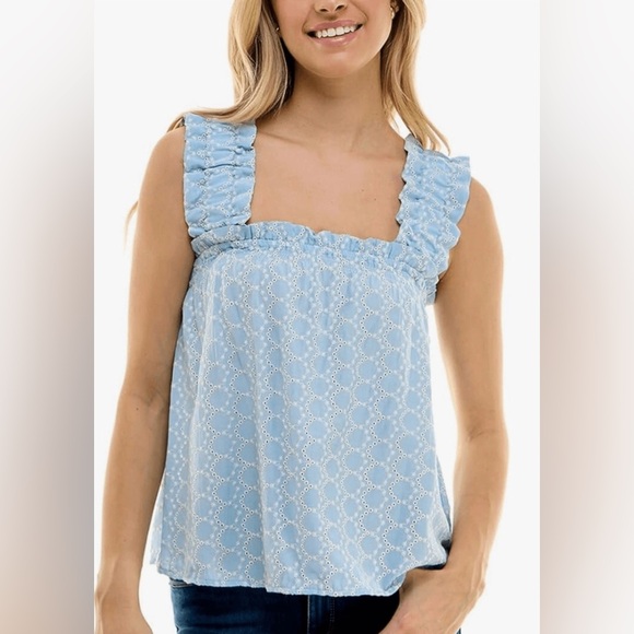 Aqua Brand Baby Blue Top- size Large - Picture 1 of 8